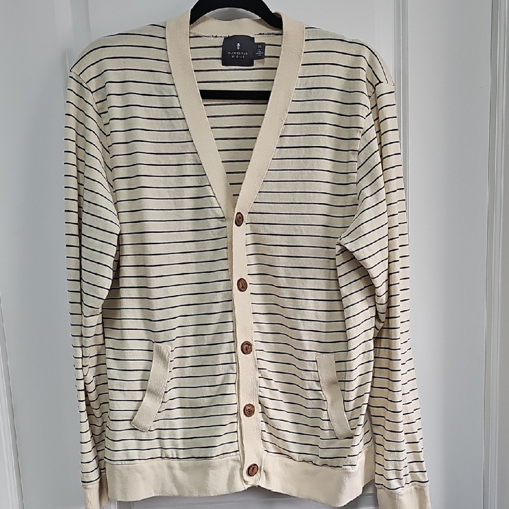 Men's Striped Cardigan Sweater